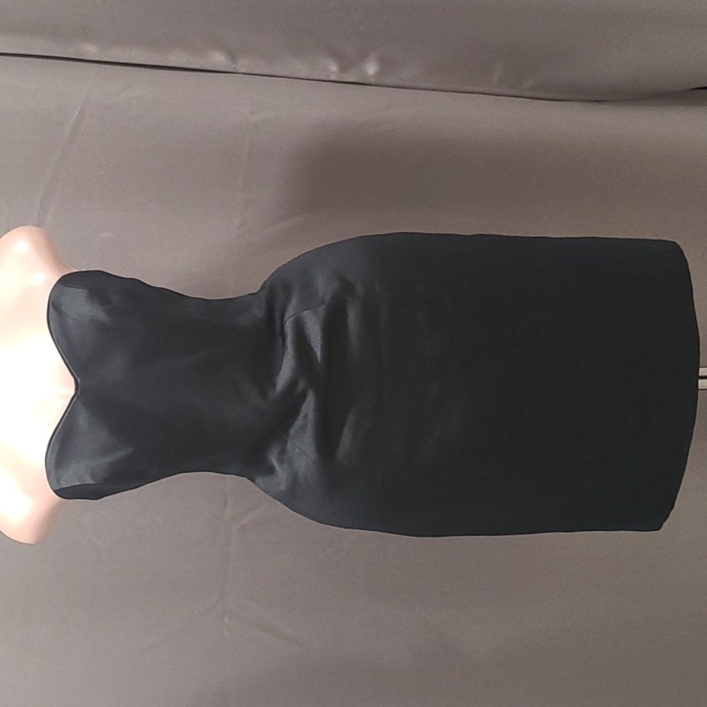 SEXY Vintage Goth  Black Strapless Sweetheart Neck Midi Dress Small